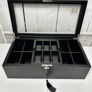 6 Slots Watch, 8 Belt and Jewelry Organizer Box